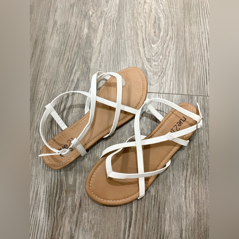 Strappy White Sandals